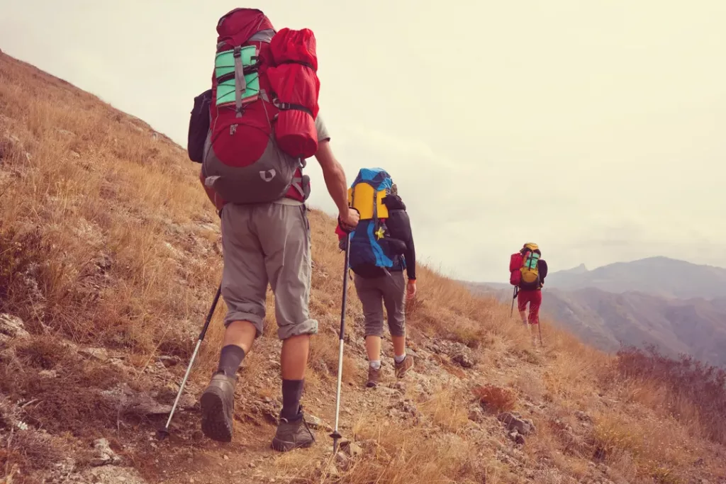 trekking a hiking